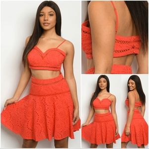 VALENTINO 26S LACE TOP AND SKIRT SET STYLE 29